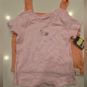 Girls' Light Pink Swan Short-Sleeve Tee